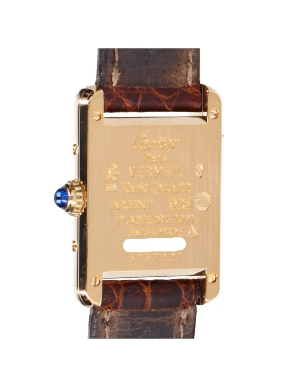 Cartier Polished 925 Must Tank Vermeil SM Ivorydial Quartz
